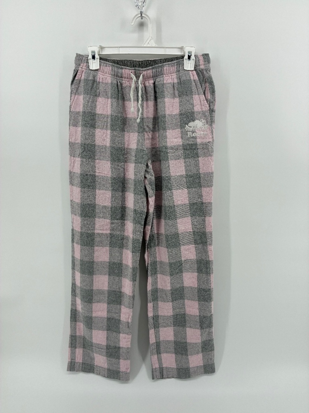 Roots Pink and Gray Checkered Joggers